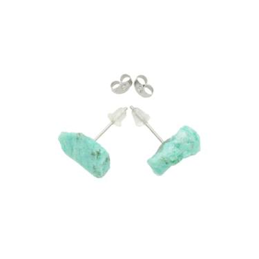 Imagem de Brincos pedra natural Turquesa