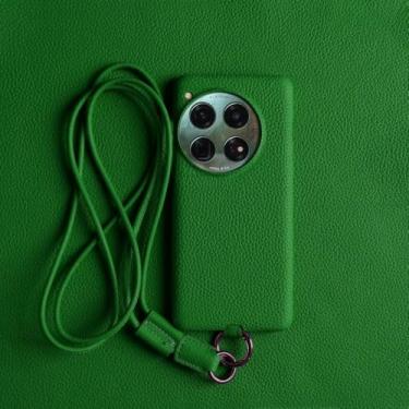 Imagem de Capa de couro de luxo para OnePlus 13 12 10Pro 11R 9Pro 10T 12R com alça transversal e cordão, verde, para OnePlus 11