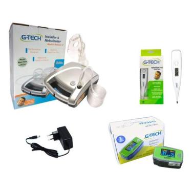 Imagem de Kit Saúde Infantil Pediatrico Inalador + Oximetro + Termometro Digital