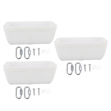 Imagem de HEEPDD Comedouro para Aves, 3 Conjuntos de Recipientes para Alimentação de Frango, Peru, Pato e Ovelha com Clipes, Branco