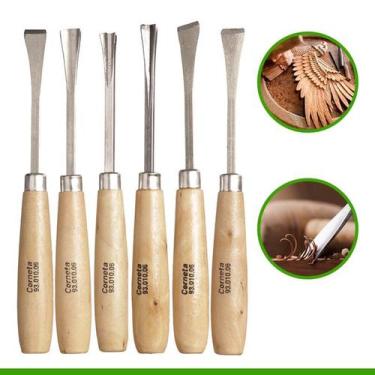 Imagem de Jogo de Formão Com 6 Peças para Entalhar Madeira Corneta