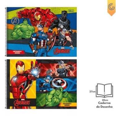 Imagem de Caderno de Desenho 80 Folhas Avengers - Tilibra