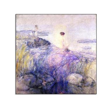 Imagem de LXURY Pronto para pendurar pintura famosa - com moldura preta - empregadas domésticas na névoa - impressões em tela - reproduções em tela - imagem de arte de parede para decoração de casa 60 x 60 cm