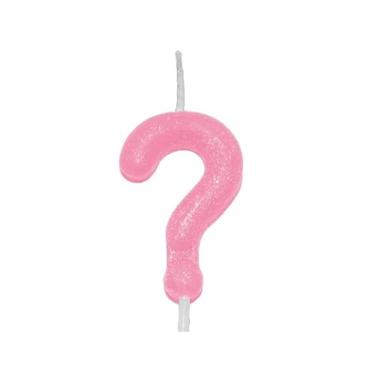 Imagem de Vela Aniversario Rosa c/Glitter - Silver Festas (Ponto de Interrogação)