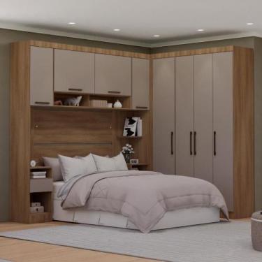 Imagem de Dormitório Casal Modulado 432,5cm com 6 Peças e Prateleiras - Casa Lar