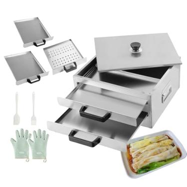 Imagem de KKSOUFX Vaporizador De Rolinhos De Vermicelli Dim Sum De 2 Camadas, MáQuina De Cozimento A Vapor Com Gaveta, Vaporizador De Rolinhos De Arroz Com Abertura Superior E Bandeja De Vapor Extra