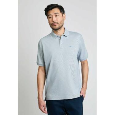 Imagem de Polo Docthos Relaxed Fit Manga Curta Micro Listras, 070 azul ceu, G