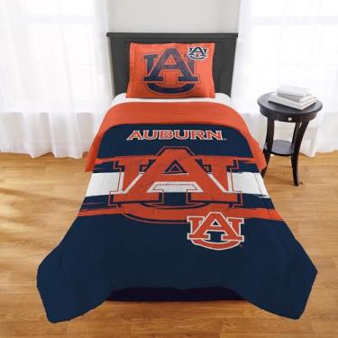 Imagem de Conjunto de edredom Auburn Tigers – Roupa de cama Auburn para dormitórios, quartos de hóspedes, trailers, portas traseiras e águia de guerra, decoração de dia de jogo, solteiro/solteiro GG