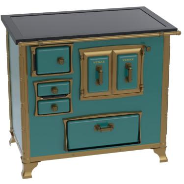 Imagem de Fogao a Lenha Venax GII n 2 Renaissance Premium Turquesa SD