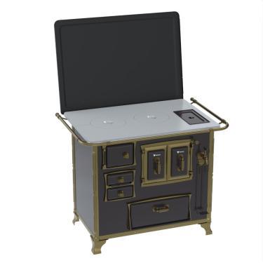 Imagem de Fogao a Lenha Venax n 2 Renaissance Chapa de Aluminio Preto Cald SD