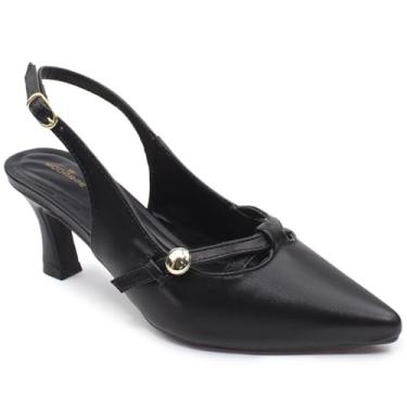 Imagem de Scarpin Slingback Modarpe Salto Médio Confortável S20 (Preto Verniz, BR, Adulto, Numérico, 36)