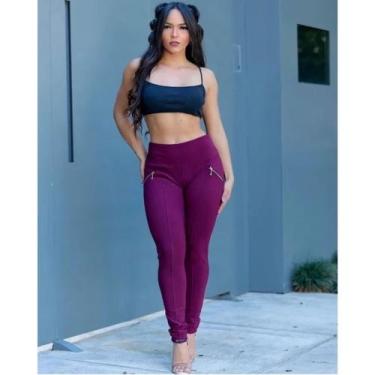Imagem de Calça Legging Cintura Alta Montaria Feminina Tendencia Tec gorgurão co