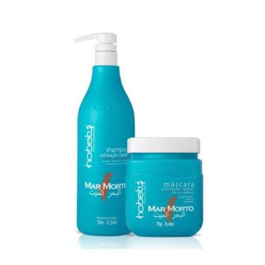Imagem de Kit Profissional Esfoliação Mar Morto Hobety Shampoo 750ml e Máscara 7