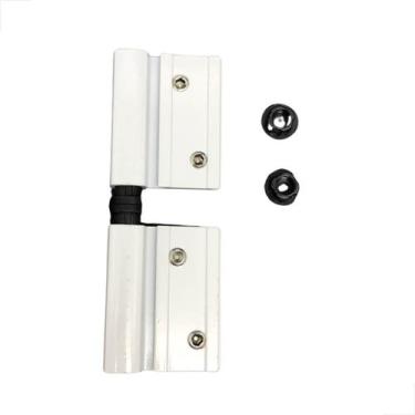 Imagem de Dobradiça 02 Abas Importado Linha 30 Porta Alumínio Branco - Fast Vidr