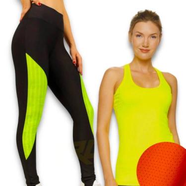 Imagem de Kit Blusinha Camiseta REGATA MALHA FRIA POLIAMIDA + Calça Leg Legging 