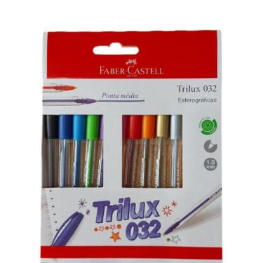 Imagem de Kit de caneta Faber Castell trilux 032 M 1.0mm com 10 cores
