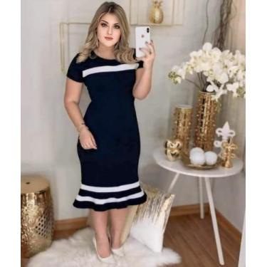 Imagem de Vestido Midi Plus Size Babadinho Moda Evangélica Feminina - MISS FLOWE