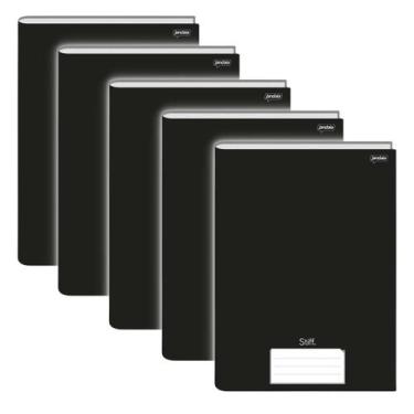 Imagem de Kit 5 Cadernos de brochura Pequeno capa dura 96 folhas 140mm x 200mm P