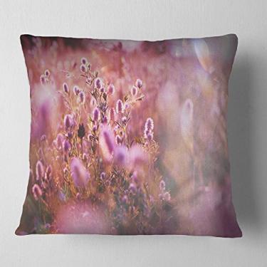 Imagem de Designart Linda manta floral de verão para sala de estar, sofá, almofada de alta qualidade + capa de almofada impressa em ambos os lados 40,64 x 40,64 cm