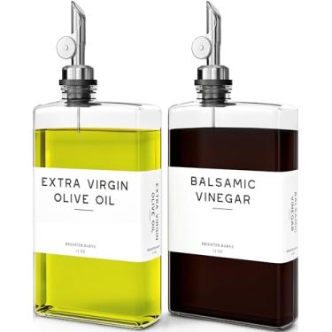 Imagem de Brighter Barns Frasco dispensador de azeite de oliva de vidro para conjunto de dispensador de óleo de cozinha e vinagre, garrafas de xarope de café - decoração moderna para restaurantes, acessórios de