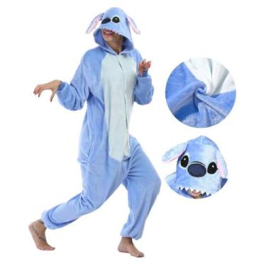 Imagem de Pijama Kigurumi Lilo Stitch Macacão com Capuz de Pelinho - Amo kigurum