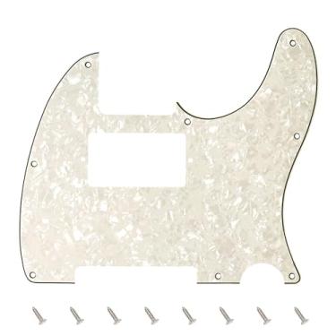 Imagem de Banworks 4 Ply Tele HS/HH Pickguard 8 furos para guitarra elétrica Pickguard placa para USA/Mexican Fender Modern Style Standard Tele Telecaster JT/HB-04 Vintage White Pearl