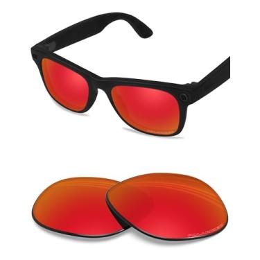 Imagem de BLAZERBUCK Lentes de reposição polarizadas anti-sal para óculos de sol RayBan Meta Wayfarer RW4008 53 mm, Vermelho fogo - polarizado, 0