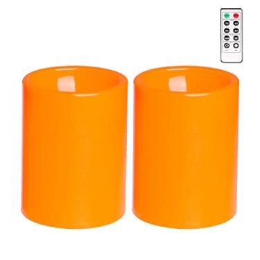 Imagem de Velas de LED operadas por bateria – Velas cintilantes sem chama de 7,6 x 10,2 cm com controle remoto para decoração de casa, decoração de quarto, estética, lareira e decoração de Halloween - 2