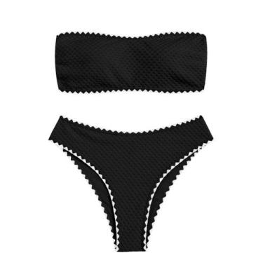 Imagem de Biquíni ZAFUL, roupa de banho feminina sem alças, 2 peças, preta