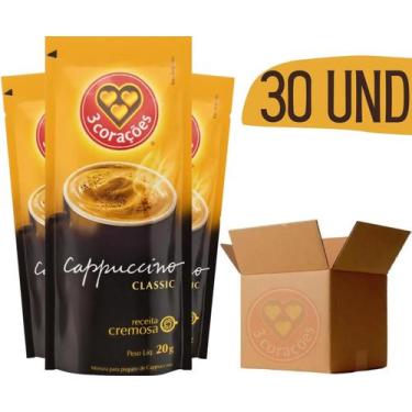 Imagem de Cappuccino 3 Corações Classic em Sachê 20g - 30 UNIDADES