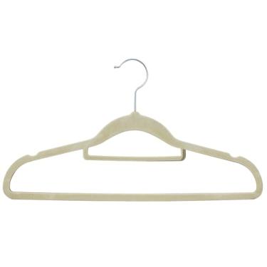 Imagem de Cabides De Veludo Adulto Fino Antideslizante Roupas 20 Peças (Bege)