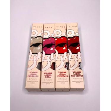 Imagem de Kit 4 Gloss Volume Labial com D-Pantenol, Perolado, Rosa, Vermelho, Red Velvet, 4ml cada