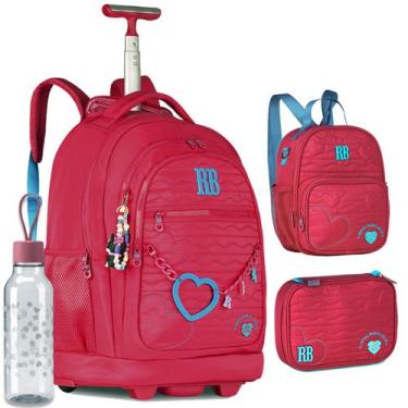 Imagem de Kit Completo Mochila Rodinha RB Grande Rebecca Bonbon Escola, Rosa