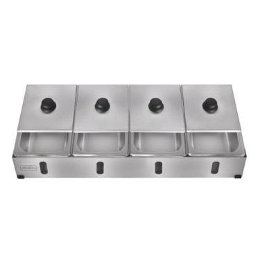 Imagem de Condimentadora Pizzarola Profissional 4 Cubas Parede Bancada G33 - Ais
