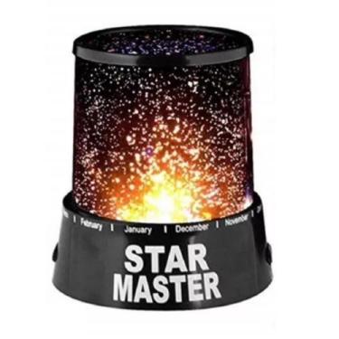 Imagem de Luminária Abajur Projetor De Estrelas Preto Star Master - DropJT