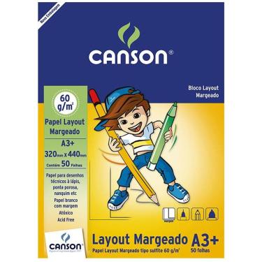 Imagem de Bloco layout margeado A3 60g com 50 folhas Canson