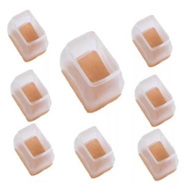 Imagem de Protetor Silicone Feltro Retangular Pé Mesa E Cadeira 4 Pçs - Geoprote