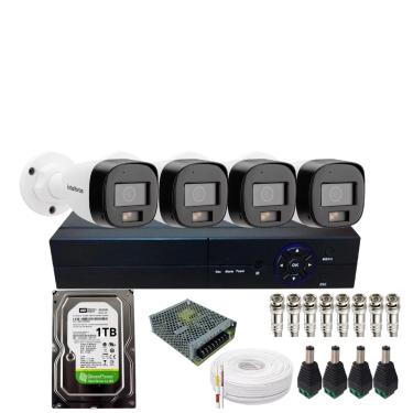 Imagem de Kit 4 Câmeras Intelbras Vhd 3220b Fc+ Imagem Colorida Mais Audio Dvr 04ch Hd 1tb