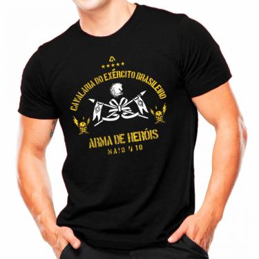 Imagem de Camiseta Militar Estampada Cavalaria do EB Preto