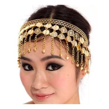 Imagem de Tiara Testeira De Moedas Cigana Dança do Ventre Fantasia