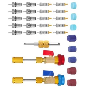 Imagem de Kit de ferramentas de instalação de removedor de núcleo de válvula R134A para sistema de ar condicionado refrigerante R134A