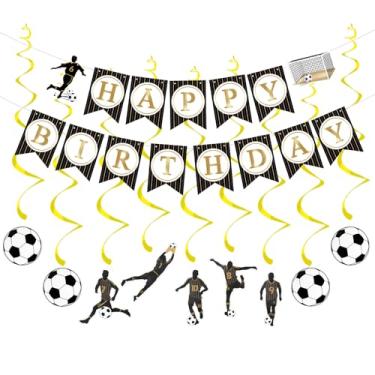 Imagem de Faixa de Feliz Aniversário Futebol Decorações de Festa de Aniversário