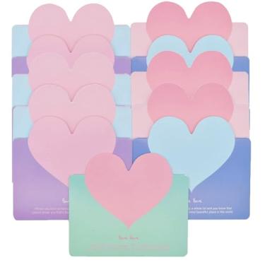 Imagem de Pinenjoy 100 peças de cartões de felicitações de coração de amor dobráveis cartões de dia dos namorados, cartão de Natal, cartão de casamento, cartão de flor cartão de aniversário para todos os tipos de cartões de felicit