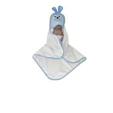 Imagem de Toalha Capuz Para Bebê Felpuda Com Bordado de Microfibra Extra Macio. 