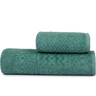 Imagem de Jogo Toalha De Banho E Rosto Atlântica Loft 100% Algodão 420 G-m² Verde Pinho