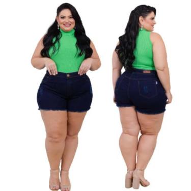 Imagem de short plus size com lycra curto desfiado tamanho grande - karha Jeans,