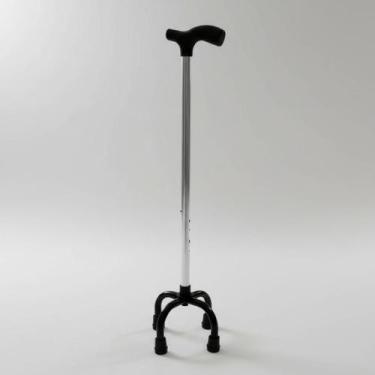 Imagem de Bengala Bastão Ortopédica Idoso Em Alumínio Com 4 Pontas Cor Prata Com