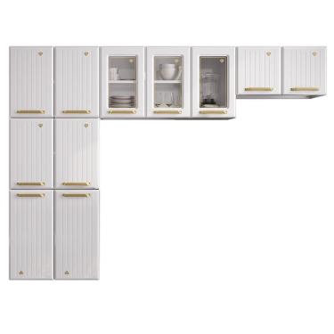 Imagem de Cozinha De Aço Compacta Telasul Diamante C/ Vidro 3Pçs Branco