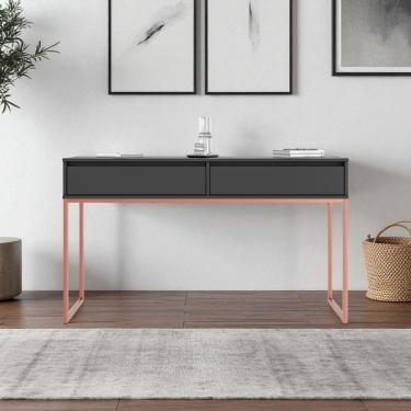 Imagem de Aparador Nobre Pés Em Metal Moderno Estilo Industrial - Preto Cobre Preto Cobre