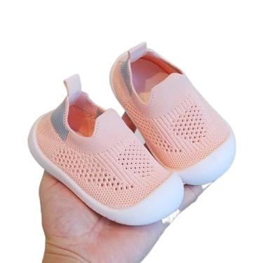 Imagem de Tênis Sapatinho Meia Infantil Antiderrapante para Primeiros Passos, Bebê 0-36 Meses, Malha Flexível, Ultra Leve 28g, Unissex, Cinza, Azul, Rosa ou Amarelo (Rosa, BR, Bebê, Numérico, P, 18)